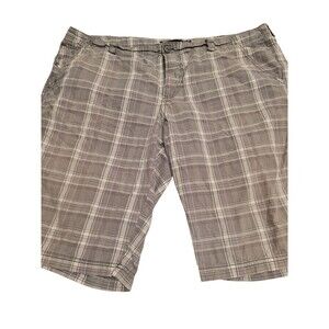 Calvin Klein Jeans Shorts Mens 42 Gray‎ Plaid 100% Cotton Casual Beach
